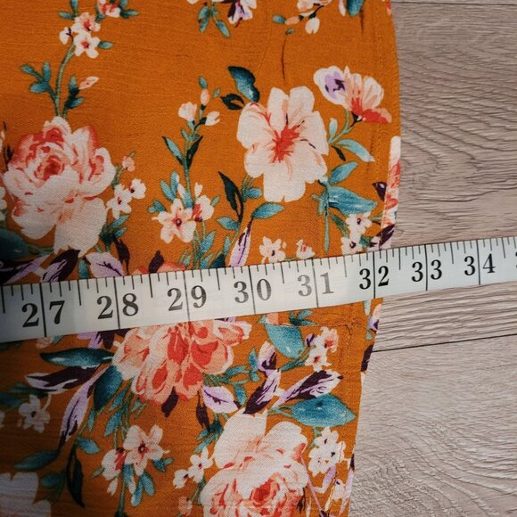 Umgee Baby Doll Tunic Top XL Gauzy Crinkle Floral Bell Sleeve Boho Cottagecore - Picture 8 of 9